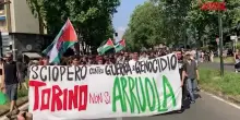 Torino, sciopero contro guerra e genocidio: i cori del corteo per Palestina libera