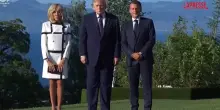 G7 a Evian, Macron e la first lady Brigitte accolgono ufficialmente Trump e gli altri leader