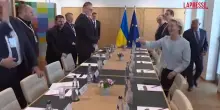 Consiglio Ue, Zelensky accolto da von der Leyen e Costa