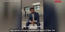 New York, Mamdani inaugura la stagione delle piscine allaperto e si tuffa in giacca e cravatta