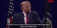Usa, Trump: "Siamo pi&ugrave; forti che mai, annientati Iran e Venezuela"
