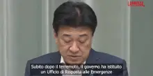 Terremoto in Giappone, il capo di gabinetto Minoru Kihara: "Convocata task force di emergenza"