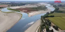 Il Po in secca nel Pavese: le immagini dal drone del livello dellacqua