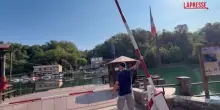 Lecco, la secca del fiume Adda ferma il traghetto di Leonardo da Vinci