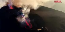 Eruzione Etna, colonne di fumo e fiumi di lava