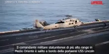 Portaerei Uss Lincoln, il comandante Centcom Cooper a bordo: le immagini della visita
