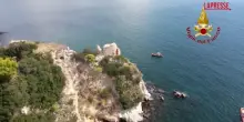 Campi Flegrei, sopralluogo dei vigili del fuoco al Parco archeologico sommerso di Baia