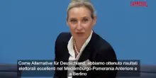Elezioni in Germania, Weidel (AfD): &ldquo;Abbiamo ottenuto un risultato gigantesco&rdquo;