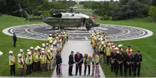 Donald Trump inaugura il nuovo eliporto della Casa Bianca