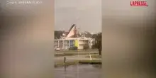 Florida, luragano Isaias distrugge un hotel a Pensacola