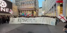 Milano, presidio del centrodestra a sostegno dei commercianti e delle forze dell&rsquo;ordine: "Vi remigreremo tutti"
