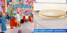 La torta di compleanno per Gerardina Trovato finisce in mille pezzi a “La volta buona” – IL VIDEO