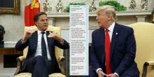 Trump svela l’sms di Rutte (Nato): “L’Europa pagherà il 5% in spese militari grazie a te”