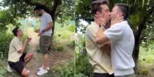 “Nel mio posto preferito ha detto sì”: l’influencer Emanuele Ferrari fa la proposta di matrimonio al fidanzato Andrea Iori nell’orto della nonna