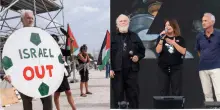 “Basta”, la festa del Fatto si apre con il flash mob per Gaza. L’appello di Travaglio e Monteverdi: “Stop armi a Israele”