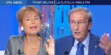 Gianfranco Fini si infuria con Lilli Gruber su Meloni, Kirk e destra: “La chiudiamo dopo in privato”