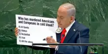 Netanyahu all’Onu invita i presenti a fare un quiz. E poi dice: “Molti leader critici ci lodano in privato”