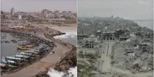 Gaza, le immagini prima e dopo: dopo due anni la Striscia è ridotta a una distesa di macerie