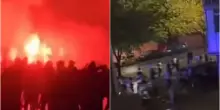 Violenti scontri tra ultras di Rayo Vallecano e Lech Poznan: le due tifoserie appartengono a fazioni politiche opposte – Video