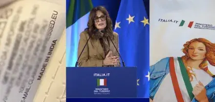 Santanch&eacute; al Forum del turismo: &ldquo;Orgogliosi del Made in Italy&rdquo;. Ma i gadget dell&rsquo;evento sono fabbricati in India