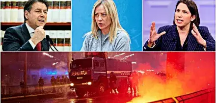 Scontri a Torino, Meloni: &ldquo;Lo Stato non arretra&rdquo;. E chiama in causa la magistratura: &ldquo;Faccia la sua parte&rdquo;. Piantedosi attacca: &ldquo;Da sinistra avremo ragionamenti ipocriti&rdquo;. Conte e Schlein condannano: &ldquo;Fatti inqualificabili&rdquo;
