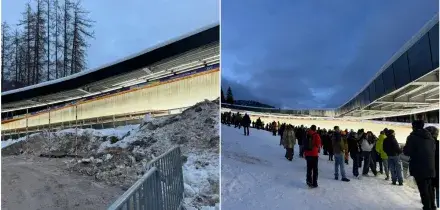 Cumuli di terra, posti in piedi sulla neve, transenne ovunque: il lato nascosto (e incompleto) della pista di Cortina | Foto