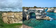 Crolla l&rsquo;iconico Arco dell&rsquo;Amore dei Faraglioni di Sant&rsquo;Andrea a Melendugno, simbolo del Salento: il boato e poi il crollo a causa del ciclone Oriana