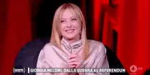 Meloni ospite da Porro a pochi giorni dal Referendum, la premier non sposta gli ascolti: l&rsquo;intervista fa il 5,2% di share con 644 mila spettatori