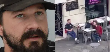 Shia LaBeouf aggressivo e su di giri in un bar di Roma: grida &ldquo;vaffanc..o&rdquo; a una donna seduta al tavolo vicino, poi vaga irrequieto per strada &ndash; IL VIDEO
