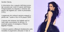 Rosalia interrompe il concerto perch&eacute; sta male: cinque giorni dopo scattano i rimborsi per i fan. Ecco la comunicazione, le modalit&agrave; e i tempi