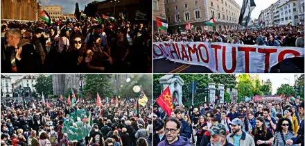 Flotilla, manifestazioni e piazze piene in tutta Italia. Da Roma a Milano, da Firenze e Torino: le foto e gli slogan dei cortei