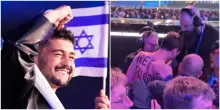Eurovision 2026, proteste contro Israele fuori dall&rsquo;Arena e dentro: un proPal sotto il palco viene bloccato dalla sicurezza dopo l&rsquo;esibizione di Noam Bettan