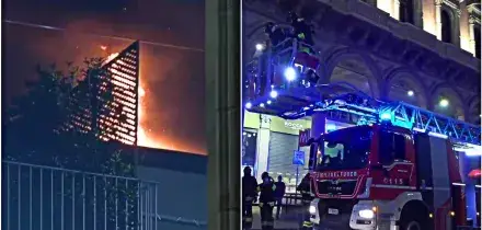 Inter, scoppia un incendio in Piazza Duomo: i vigili del fuoco intervengo su una terrazza | Video