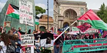 Flotilla, manifestazioni in diverse citt&agrave; d&rsquo;Italia. Da Roma a Milano, da Bologna a Firenze: le foto e gli slogan