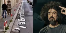 Caparezza &ldquo;beccato&rdquo; su Google Maps dai fan mentre passeggia a Molfetta: camicia a quadrettoni e una folta chioma di capelli ricci