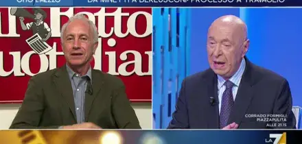 Caso Minetti, Travaglio a Mieli: &ldquo;I giornalisti esistono per dubitare delle verit&agrave; ufficiali, non per fotocopiarle&rdquo;. Su La7