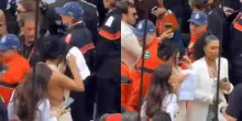 Kim Kardashian ruba l&rsquo;asciugamano a Kimi Antonelli dopo la vittoria al GP di Monaco (e lui lo cerca ancora) &ndash; Video