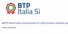 Btp Italia S&igrave;: al via il collocamento del nuovo titolo di Stato. Rendimento minimo all&rsquo;1,6 per cento