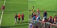 Follia Taranto, scoppia il caos dopo la sconfitta: invasione di campo dei tifosi, giocatori aggrediti e scontri con la polizia