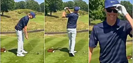 Sinner &egrave; un disastro a golf: il suo tiro finisce tra gli alberi, Cahill scoppia a ridere