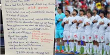 Il sospetto &lsquo;biscotto&rsquo; e l&rsquo;Iran &egrave; fuori dai Mondiali, il biglietto lasciato negli spogliatoi lo aveva previsto: &ldquo;Il fair play &egrave; l&rsquo;anima del gioco. Abbiate rispetto&rdquo;