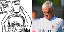 La vignetta di Charlie Hebdo sulla mamma morta di Deschamps scatena le polemiche in Francia. La Federcalcio: &ldquo;Irrispettosa e indecente&rdquo;