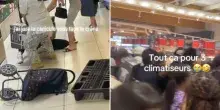 Corse, risse, spintoni e in fila dall&rsquo;1 di notte per 200mila ventilatori e aria condizionata a prezzi stracciati da Lidl. La polizia in azione con il gas lacrimogeno