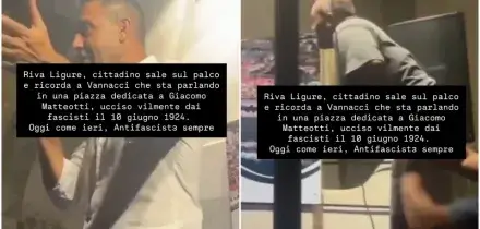 Vannacci contestato a Riva Ligure, uomo sale sul palco e lo interrompe: &ldquo;Si ricorda Matteotti? Questa piazza &egrave; dedicata a lui&rdquo;