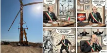 Il sindaco che usa i fumetti per criticare il colosso dell&rsquo;eolico: &ldquo;Hanno scavato sui terreni comunali senza autorizzazione&rdquo;