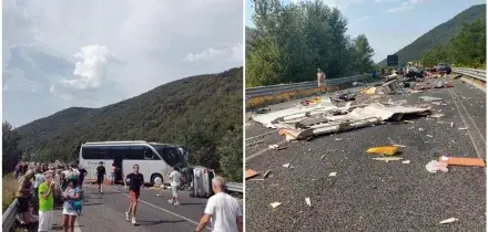 Frontale camper-pullman sulla statale Terni-Rieti: quattro morti e 19 feriti