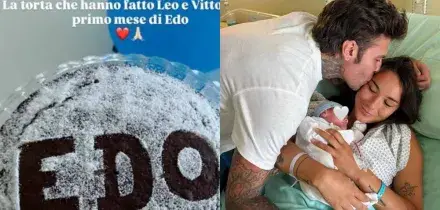 Fedez festeggia il primo mese del figlio Edoardo: il regalo di Leone e Vittoria per il fratellino