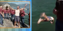 Mario Acampa si spoglia e si tuffa nel Lago di Como durante il collegamento con &ldquo;Camper&rdquo;: &ldquo;Saluto con una sfida, mi butto in acqua. Esperienza pazzesca&rdquo;