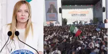 Meloni in una Bari blindatissima per la festa del governo: partito il corteo di protesta