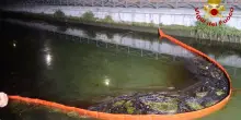 Allarme a Milano, sversamento di gasolio nel Naviglio: la chiazza &egrave; estesa 28 km. Installate le barriere di contenimento